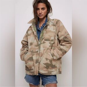 NWT 248 retail Free People REVERSIBLE Camouflage Utility Jacket